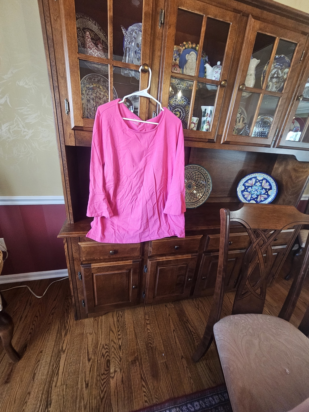 Talbots Hot Pink Bell Sleeve Scoop Neck Tee - Size 3x - Picture 2 of 8